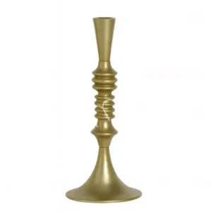Candle holder ALU RAW/GOLD 14x14x32