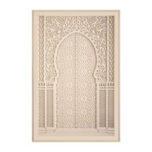 Wanddecoratie WIT-BEIGE 80X120cm
